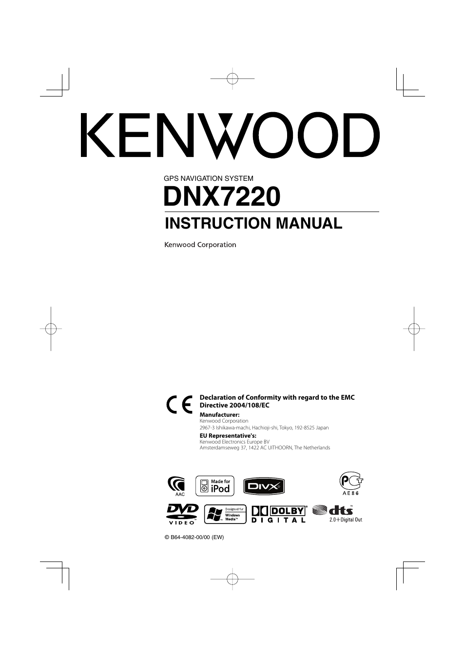 Kenwood DNX7220 User Manual | 100 pages