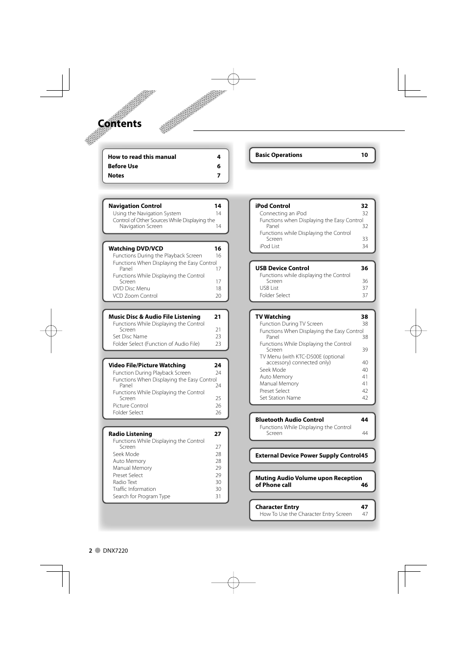 Kenwood DNX7220 User Manual | Page 2 / 100