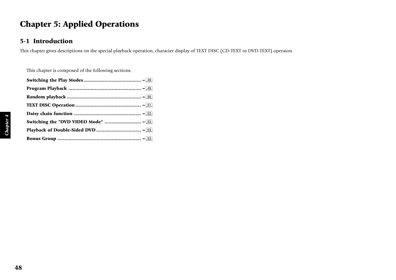 Chapter 5: applied operations, 1 introduction | Kenwood DV-5900M User Manual | Page 48 / 96