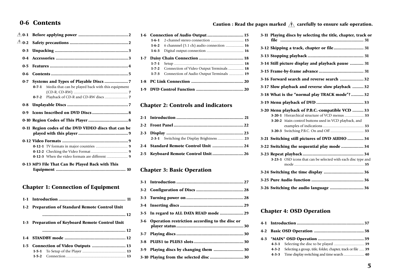 6 contents | Kenwood DV-5900M User Manual | Page 5 / 96