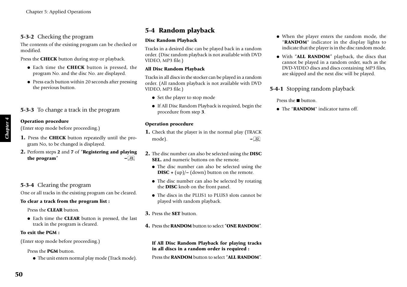 4 random playback | Kenwood DV-5900M User Manual | Page 50 / 96