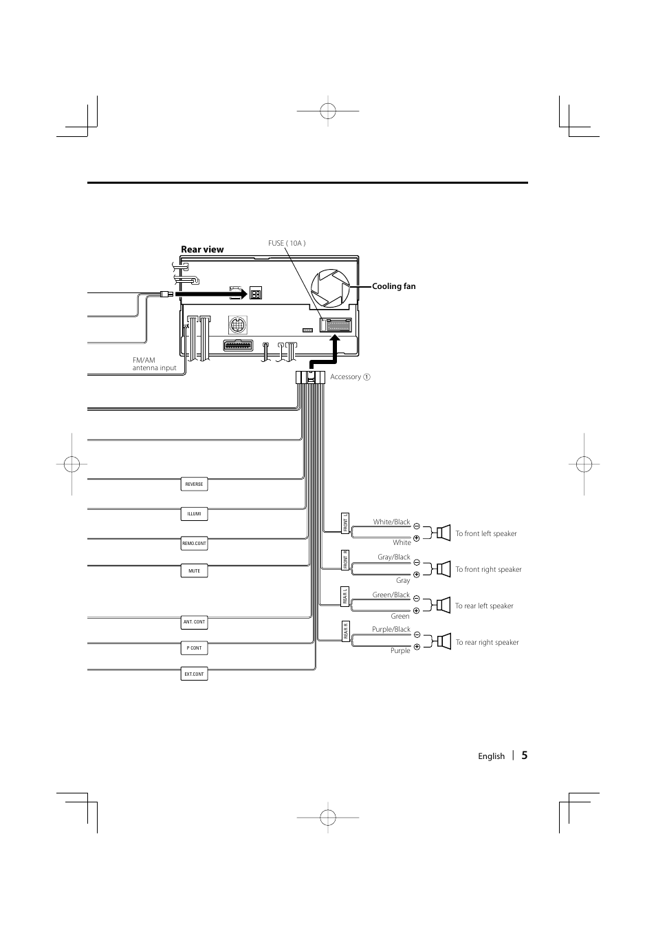 Rear view | Kenwood Excelon DDX8019 User Manual | Page 5 / 12