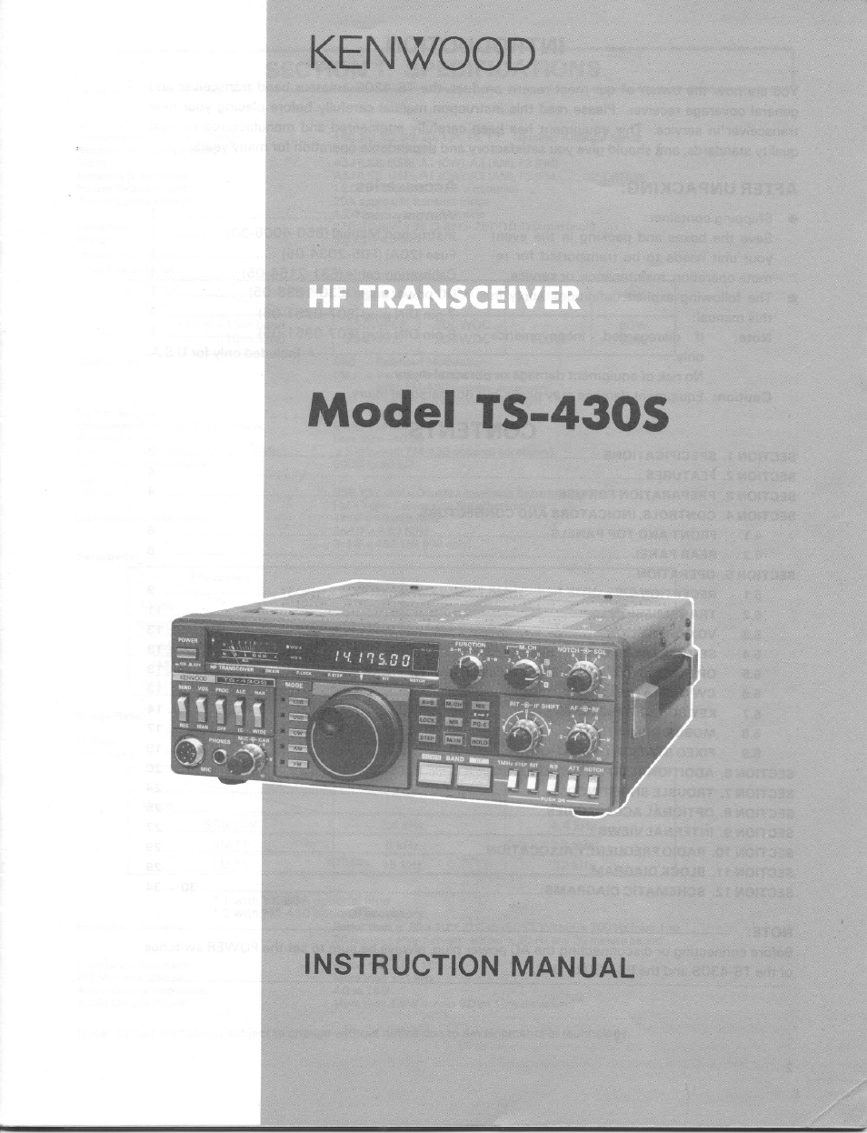 Kenwood TS-430S User Manual | 38 pages