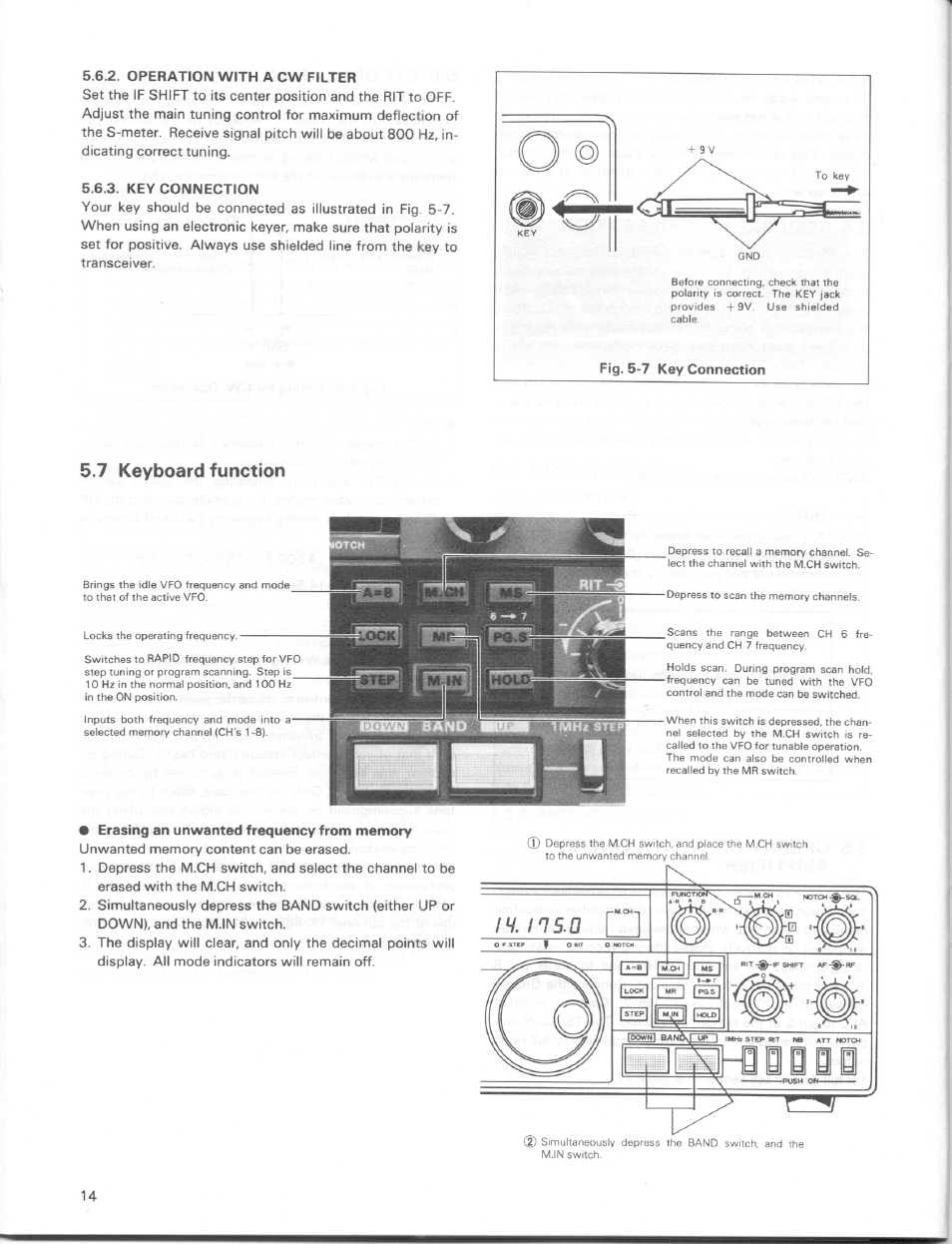 7 keyboard function, Key board functions | Kenwood TS-430S User Manual | Page 14 / 38