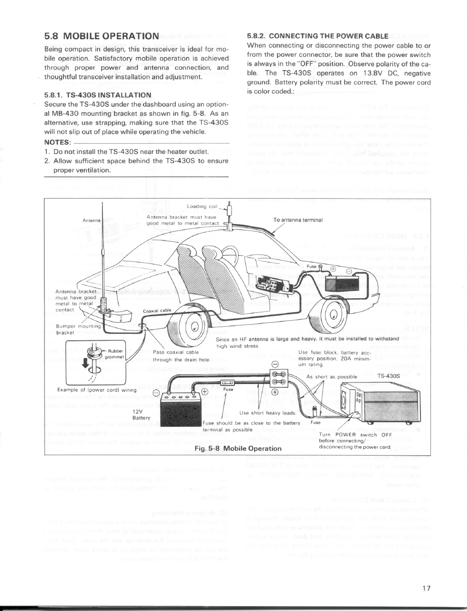 8 mobile operation | Kenwood TS-430S User Manual | Page 17 / 38