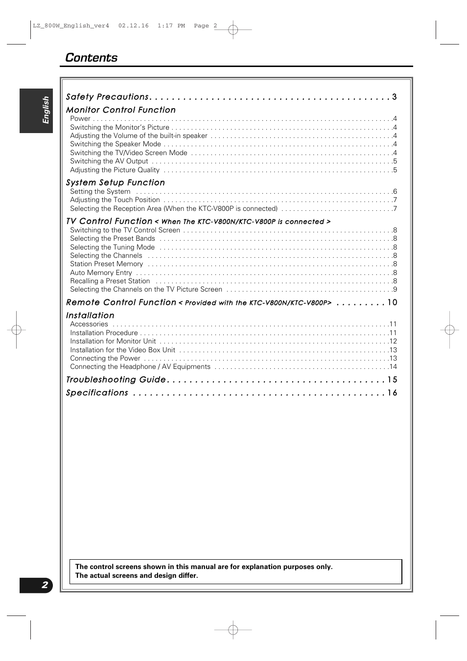 Kenwood LZ-800W User Manual | Page 2 / 16