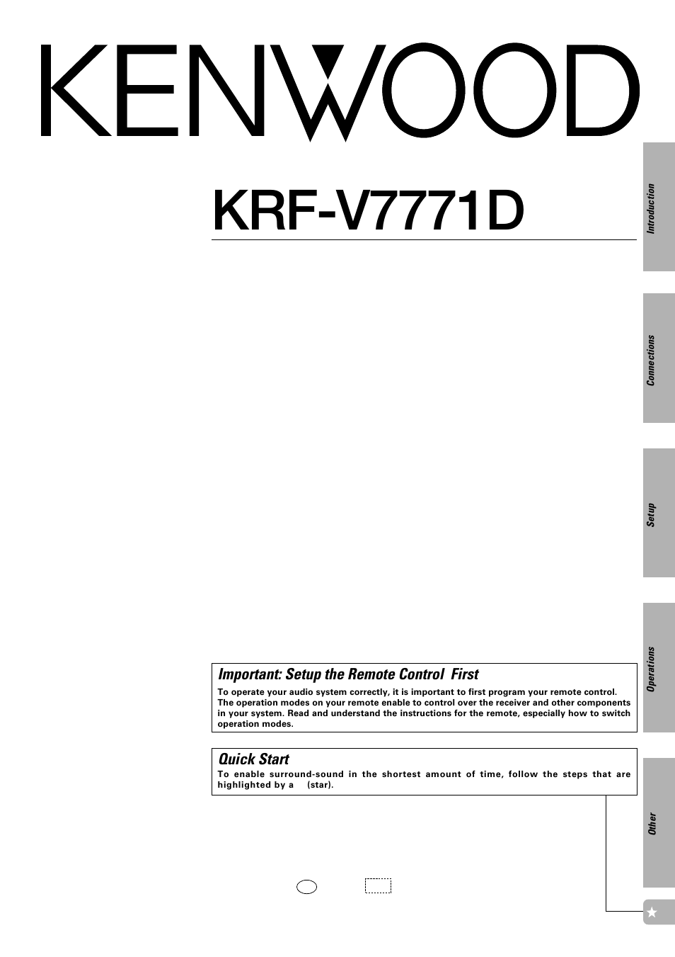 Kenwood KRF-V7771D User Manual | 56 pages