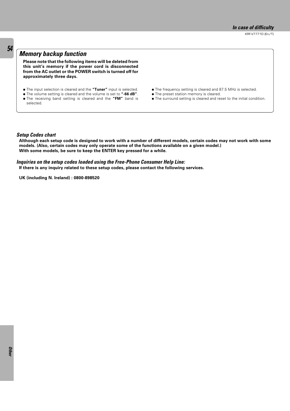 Kenwood KRF-V7771D User Manual | Page 54 / 56