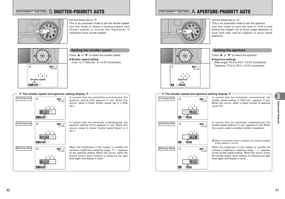 M shutter-priority auto, Aperture-priority auto | FujiFilm FinePix E900 User Manual | Page 21 / 69