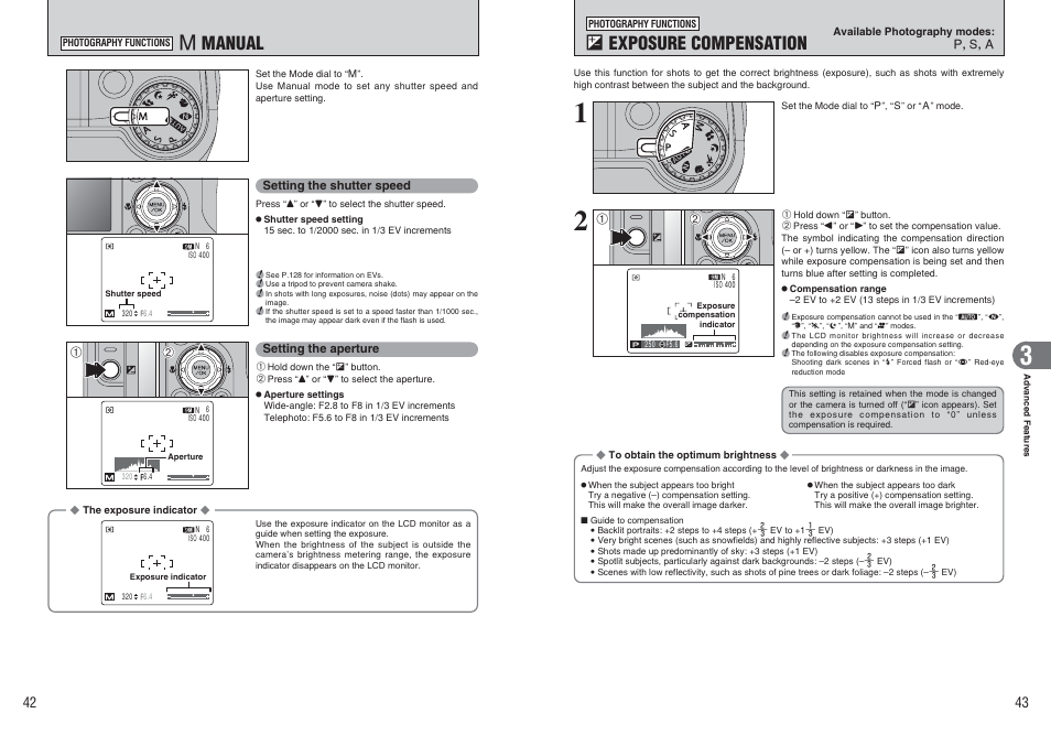 Manual, D exposure compensation | FujiFilm FinePix E900 User Manual | Page 22 / 69