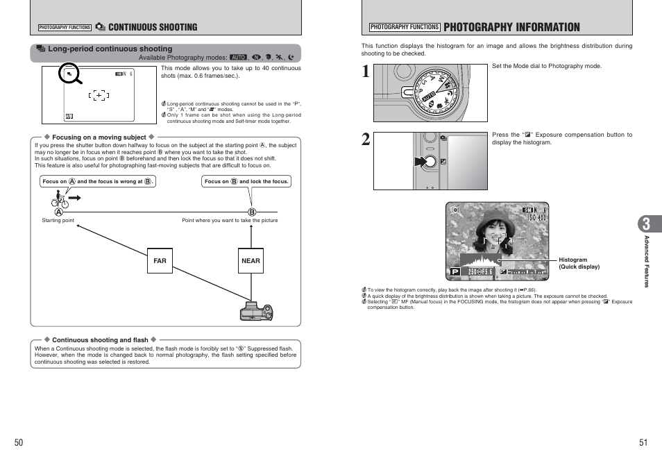 Photography information, F continuous shooting | FujiFilm FinePix E900 User Manual | Page 26 / 69