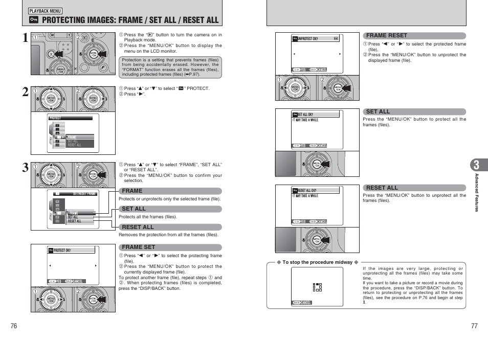Ç protecting images: frame / set all / reset all | FujiFilm FinePix E900 User Manual | Page 39 / 69