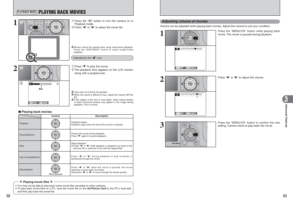 Playing back movies | FujiFilm FinePix E900 User Manual | Page 45 / 69