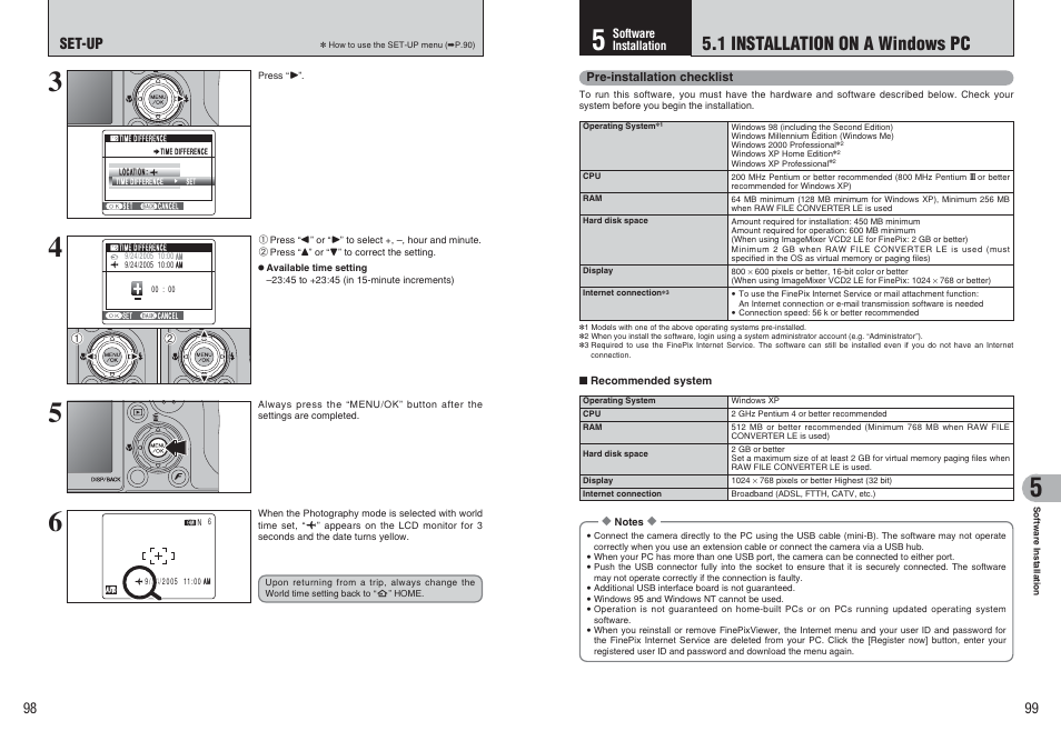 1 installation on a windows pc, Set-up | FujiFilm FinePix E900 User Manual | Page 50 / 69