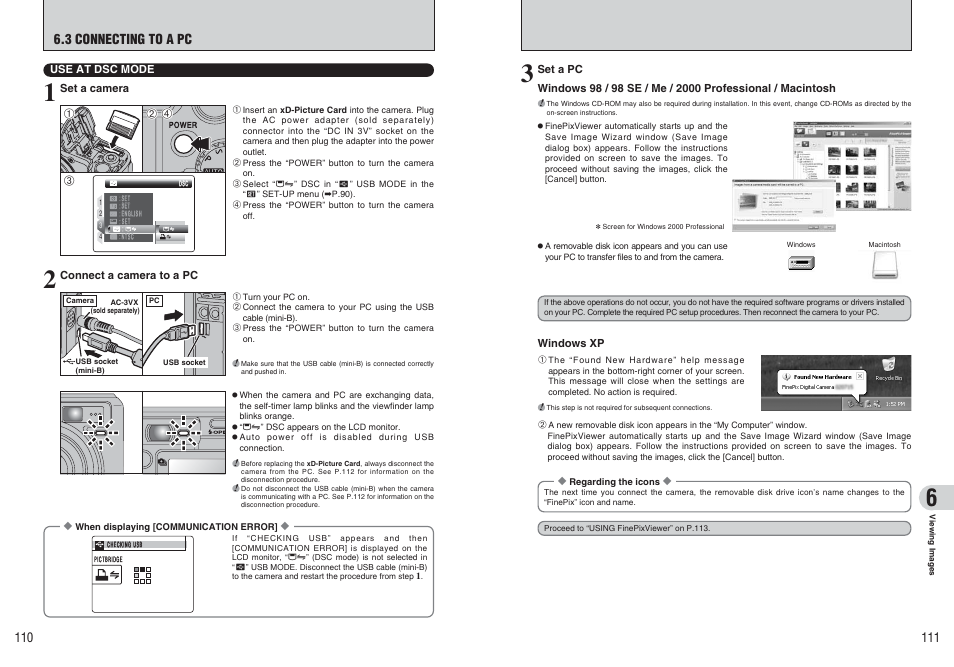 3 connecting to a pc | FujiFilm FinePix E900 User Manual | Page 56 / 69