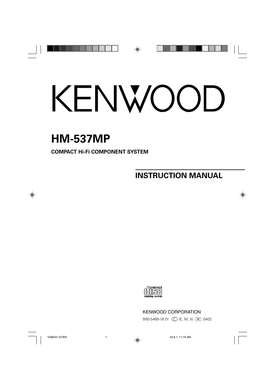 Kenwood HM-537MP User Manual | 20 pages