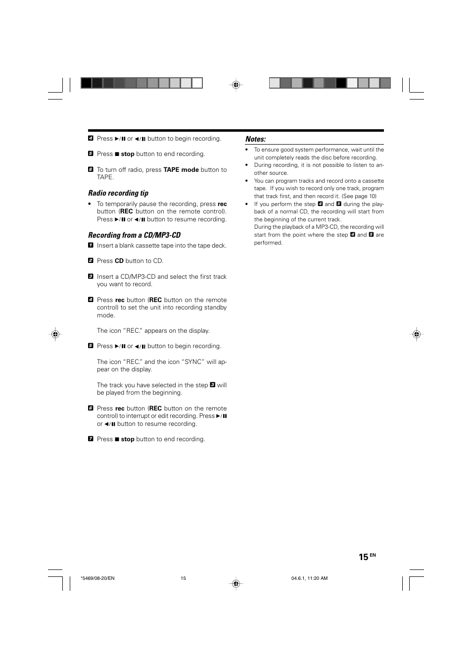 Using the cassette | Kenwood HM-537MP User Manual | Page 15 / 20