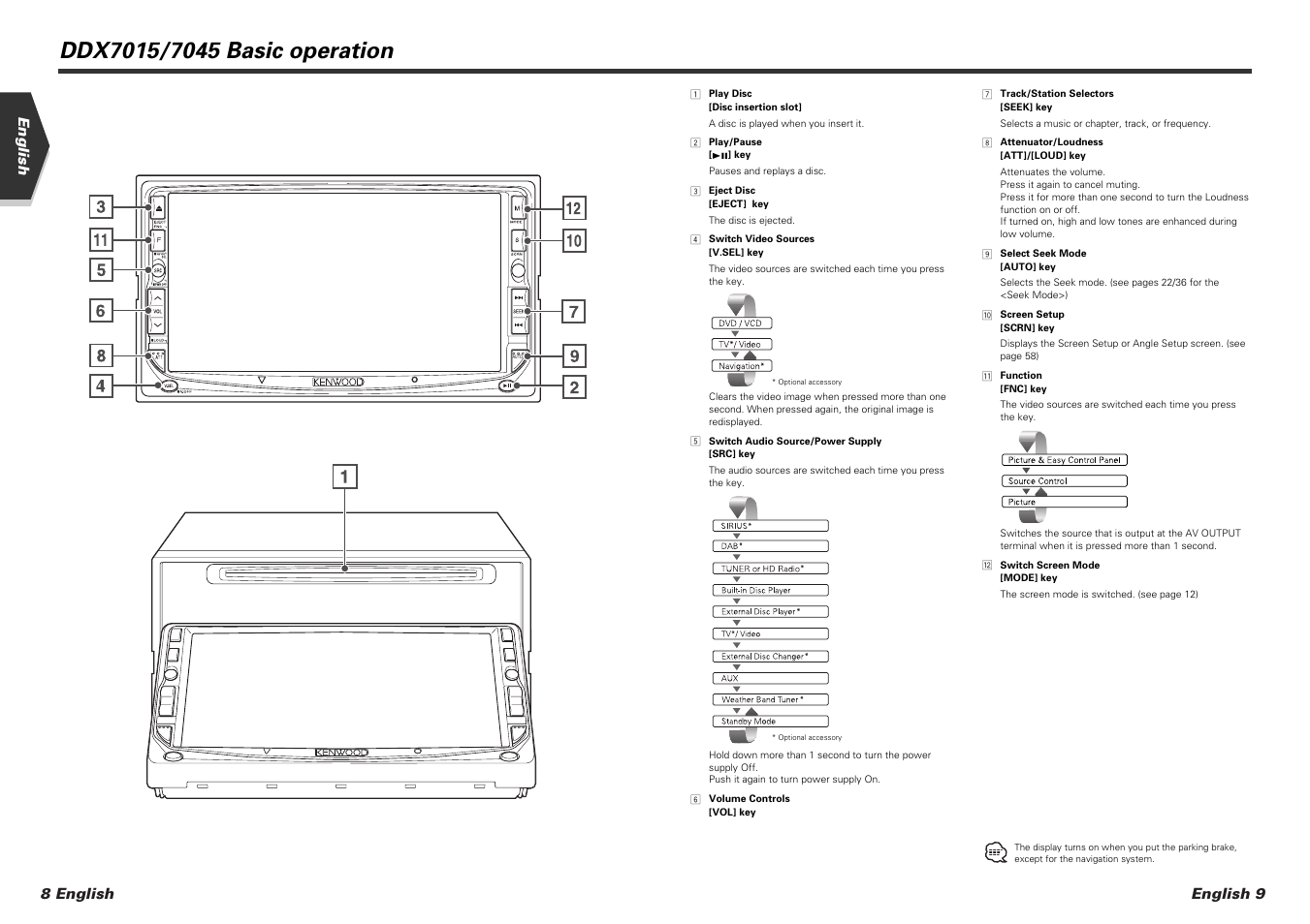 English 9 8 english english | Kenwood DDX7015 User Manual | Page 5 / 51