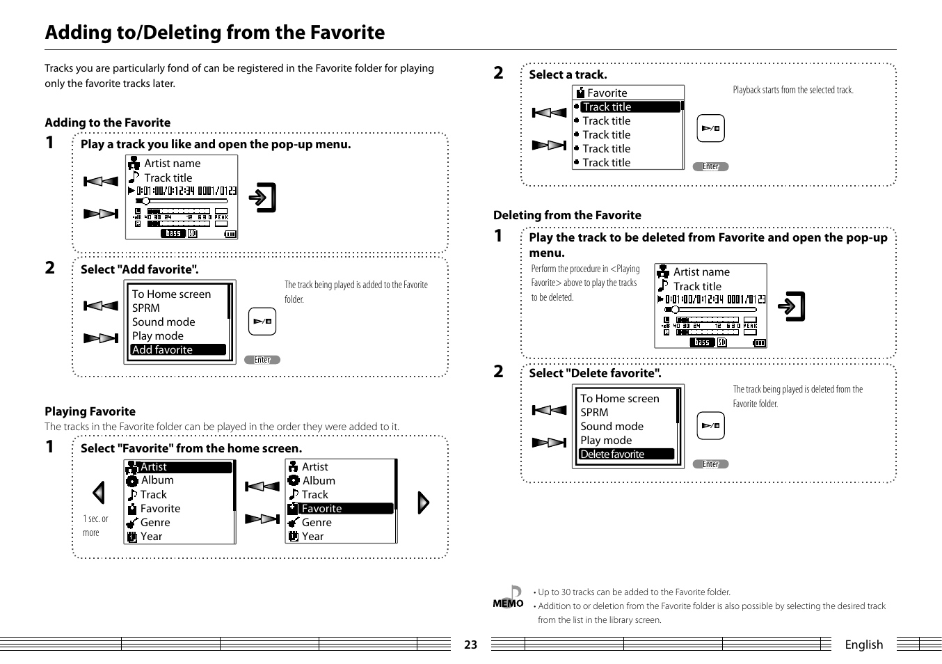 Adding to/deleting from the favorite | Kenwood MGR-A7 User Manual | Page 23 / 53