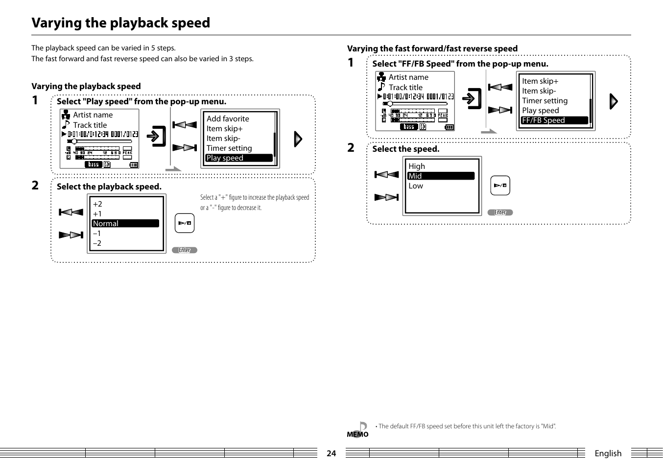 Varying the playback speed | Kenwood MGR-A7 User Manual | Page 24 / 53