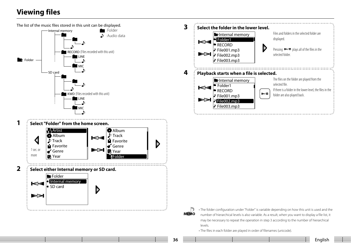 Viewing files | Kenwood MGR-A7 User Manual | Page 36 / 53