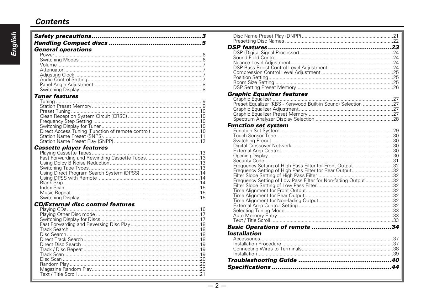 Kenwood DPX-6030 User Manual | Page 2 / 44