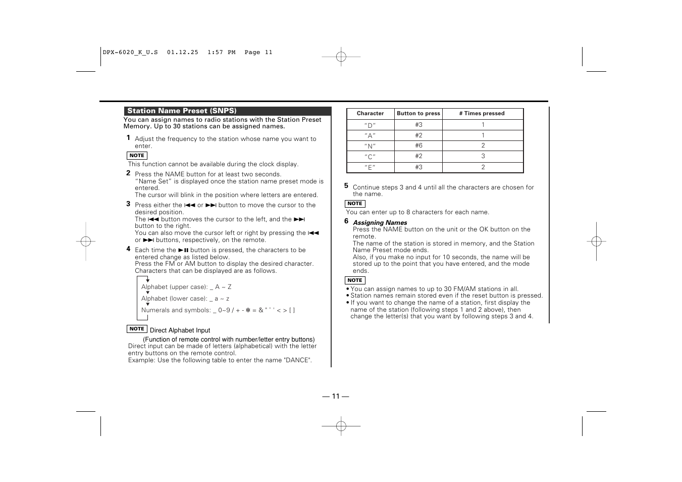 Kenwood DPX-6020 User Manual | Page 11 / 46