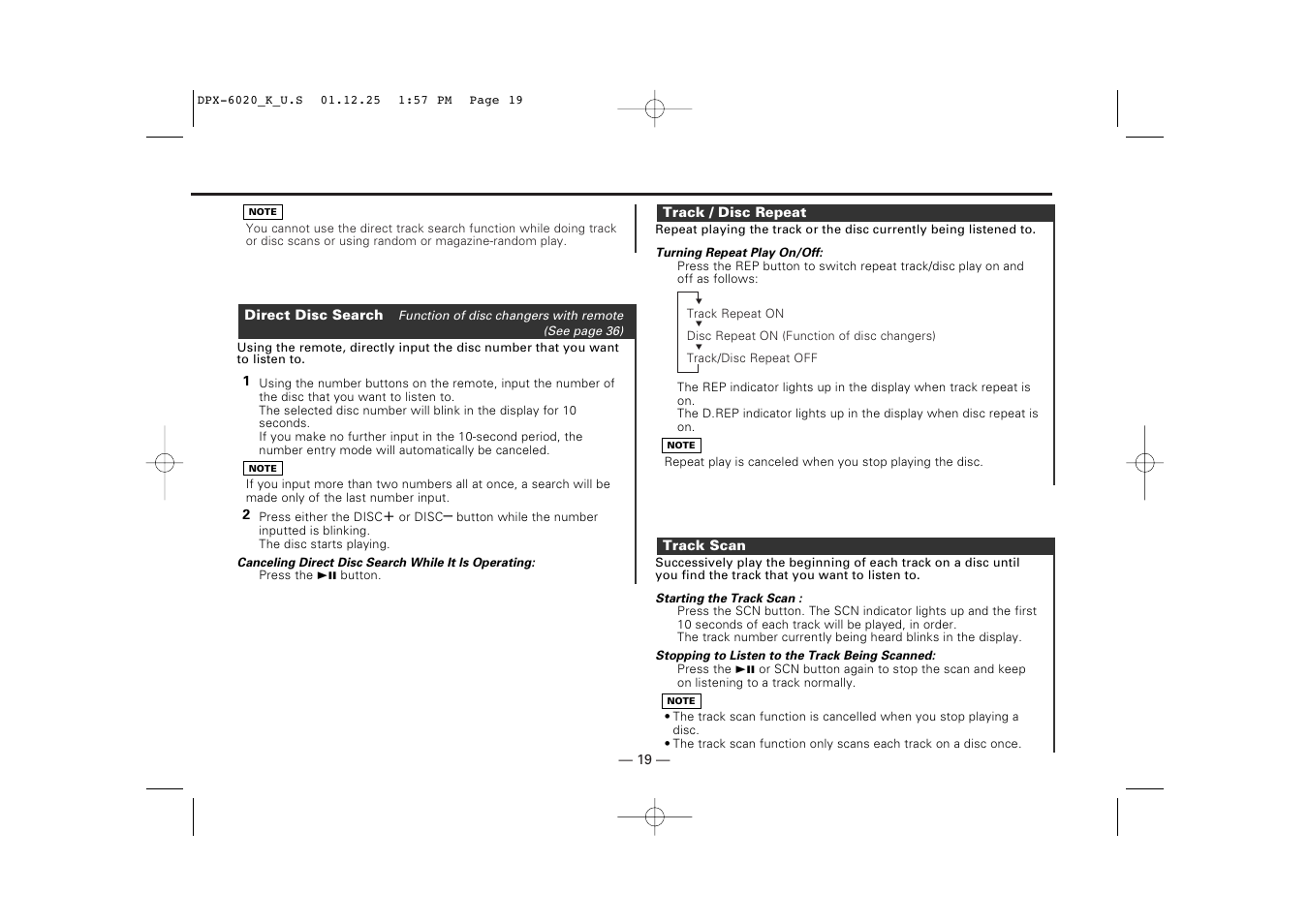 Kenwood DPX-6020 User Manual | Page 19 / 46
