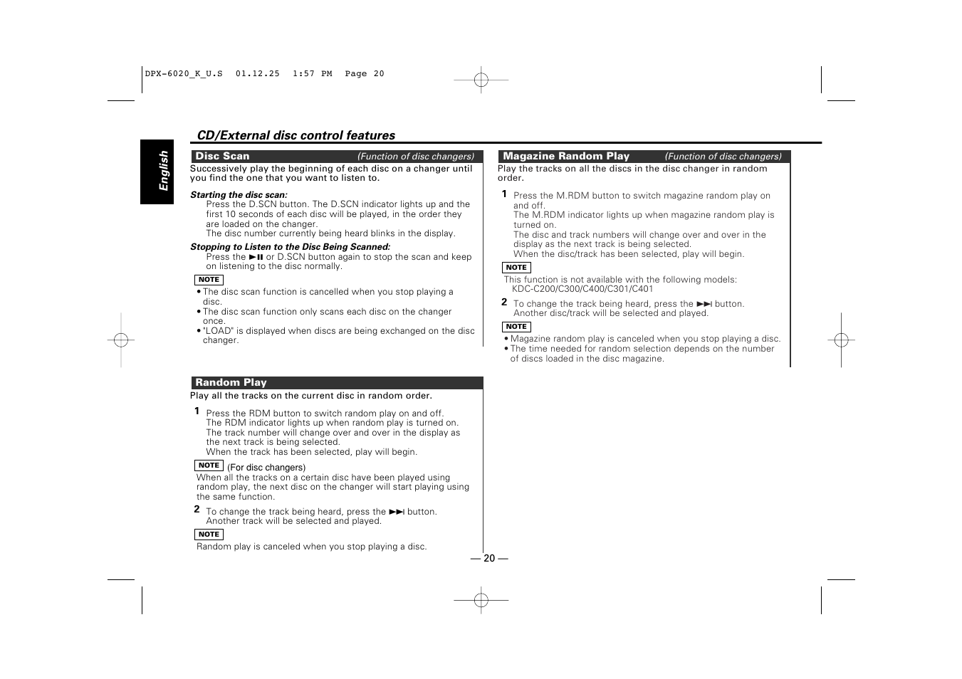 Kenwood DPX-6020 User Manual | Page 20 / 46
