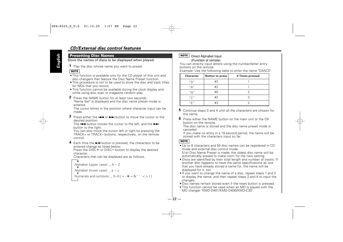 Kenwood DPX-6020 User Manual | Page 22 / 46