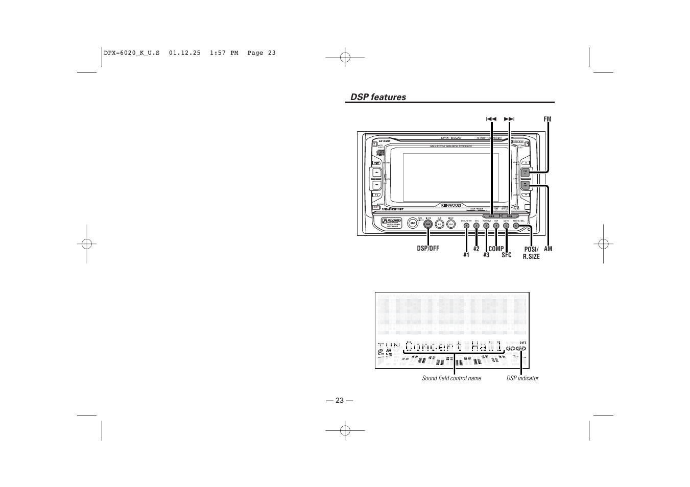 Dsp features | Kenwood DPX-6020 User Manual | Page 23 / 46