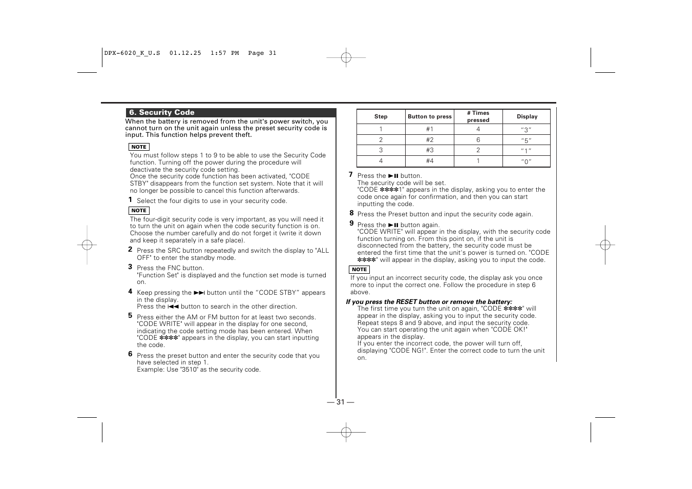 Kenwood DPX-6020 User Manual | Page 31 / 46