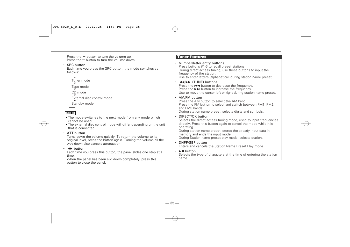 Kenwood DPX-6020 User Manual | Page 35 / 46