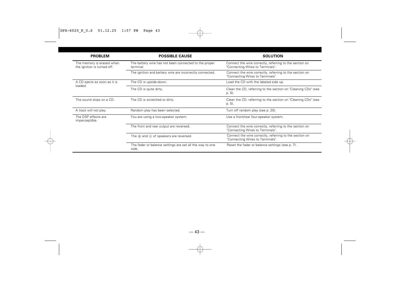 Kenwood DPX-6020 User Manual | Page 43 / 46
