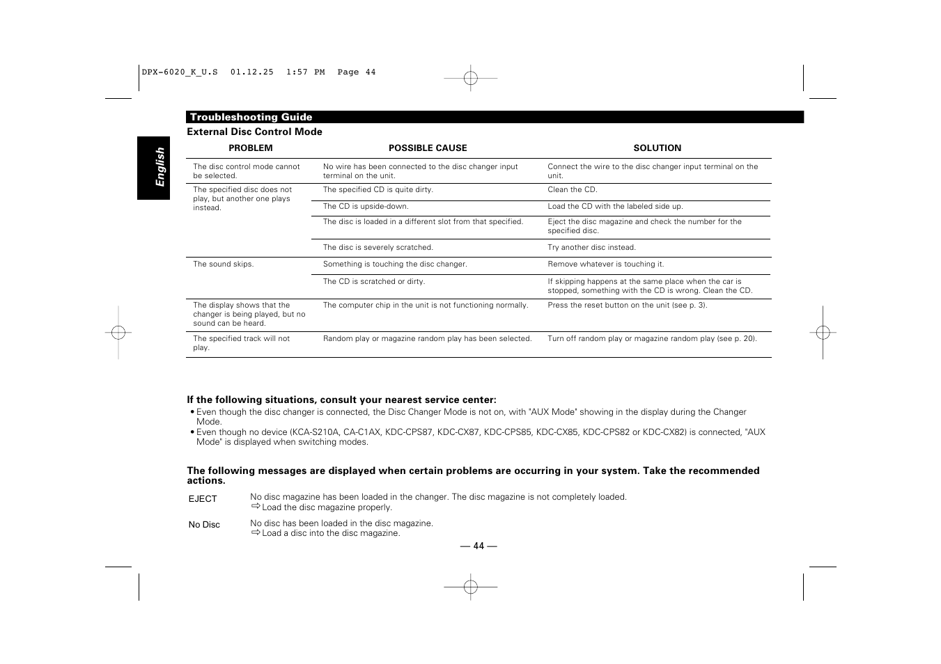 Kenwood DPX-6020 User Manual | Page 44 / 46