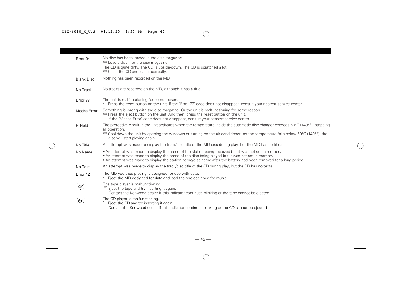 Kenwood DPX-6020 User Manual | Page 45 / 46