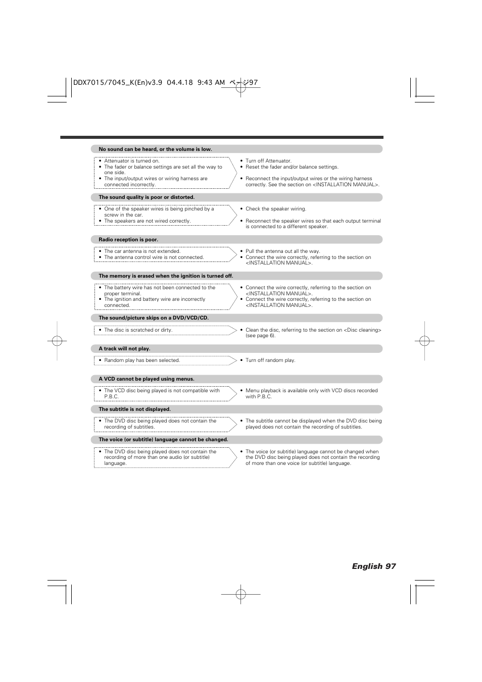 English 97 | Kenwood Excelon DDX7015 User Manual | Page 97 / 101