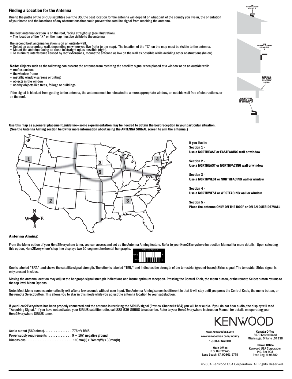 Finding a location for the antenna | Kenwood KPA-H2EH User Manual | Page 2 / 2