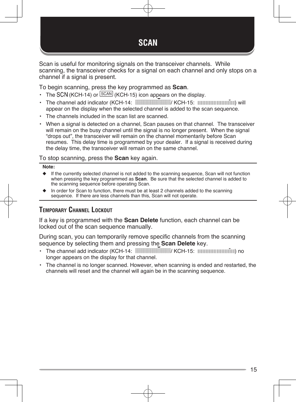 Scan | Kenwood UHF P25 Transceiver TK-5810 User Manual | Page 21 / 44