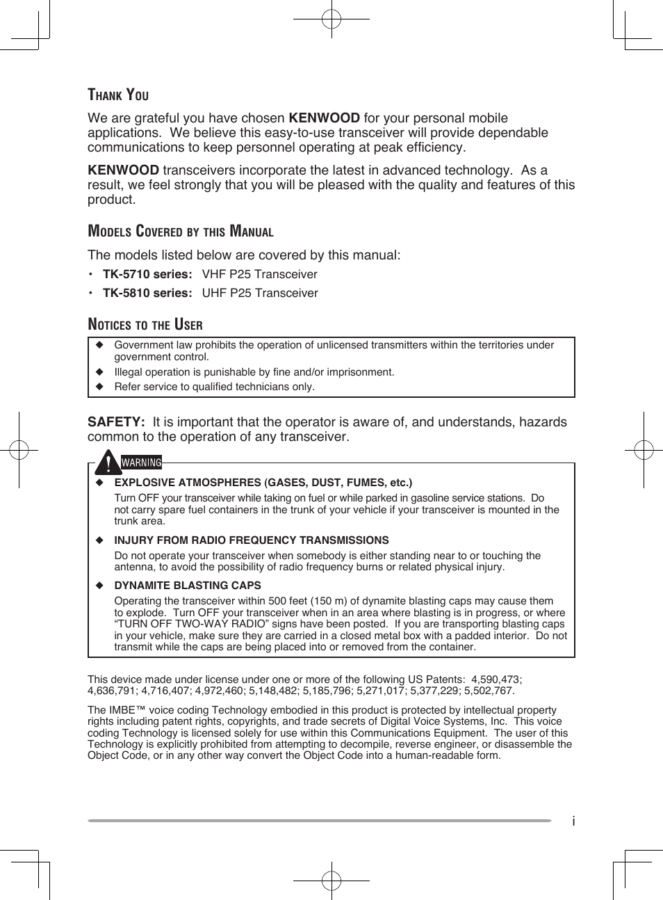 Kenwood UHF P25 Transceiver TK-5810 User Manual | Page 3 / 44