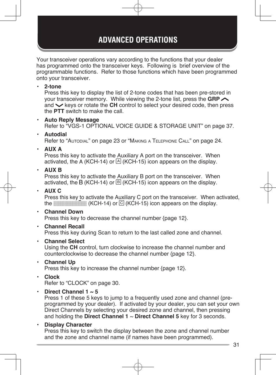 Advanced operations | Kenwood UHF P25 Transceiver TK-5810 User Manual | Page 37 / 44