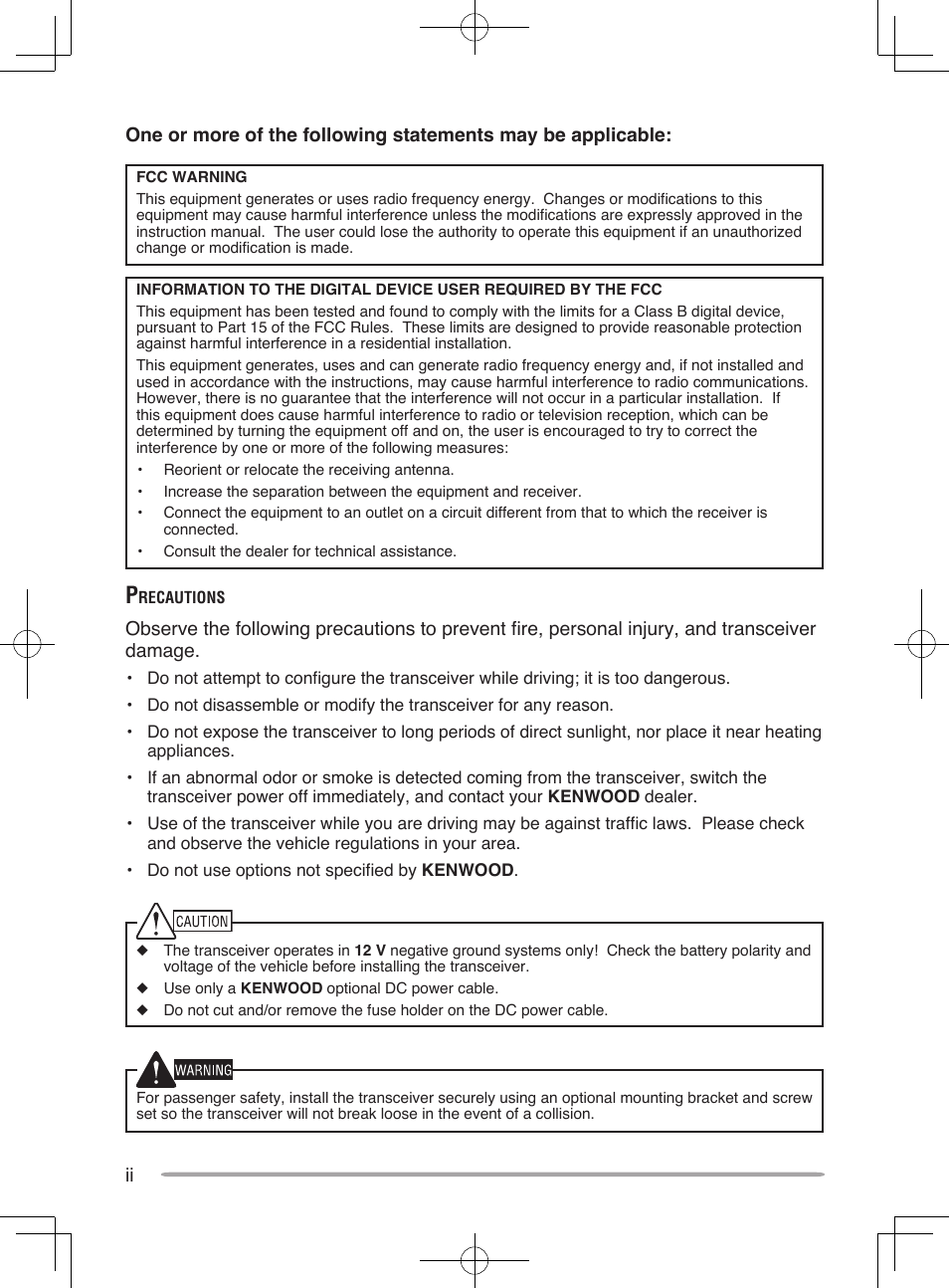 Kenwood UHF P25 Transceiver TK-5810 User Manual | Page 4 / 44