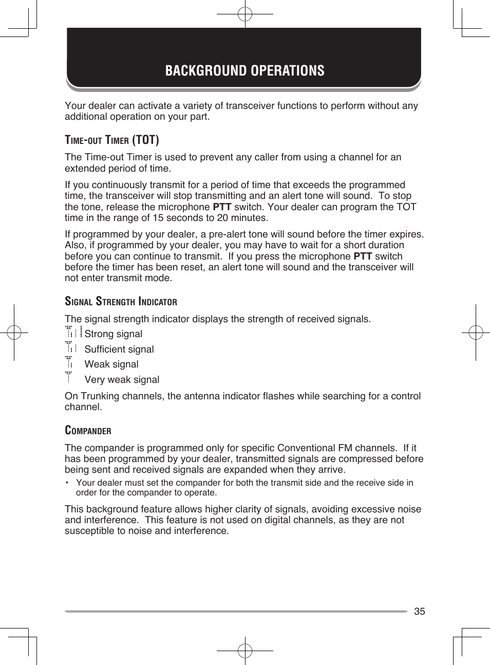 Background operations, Tot) | Kenwood UHF P25 Transceiver TK-5810 User Manual | Page 41 / 44