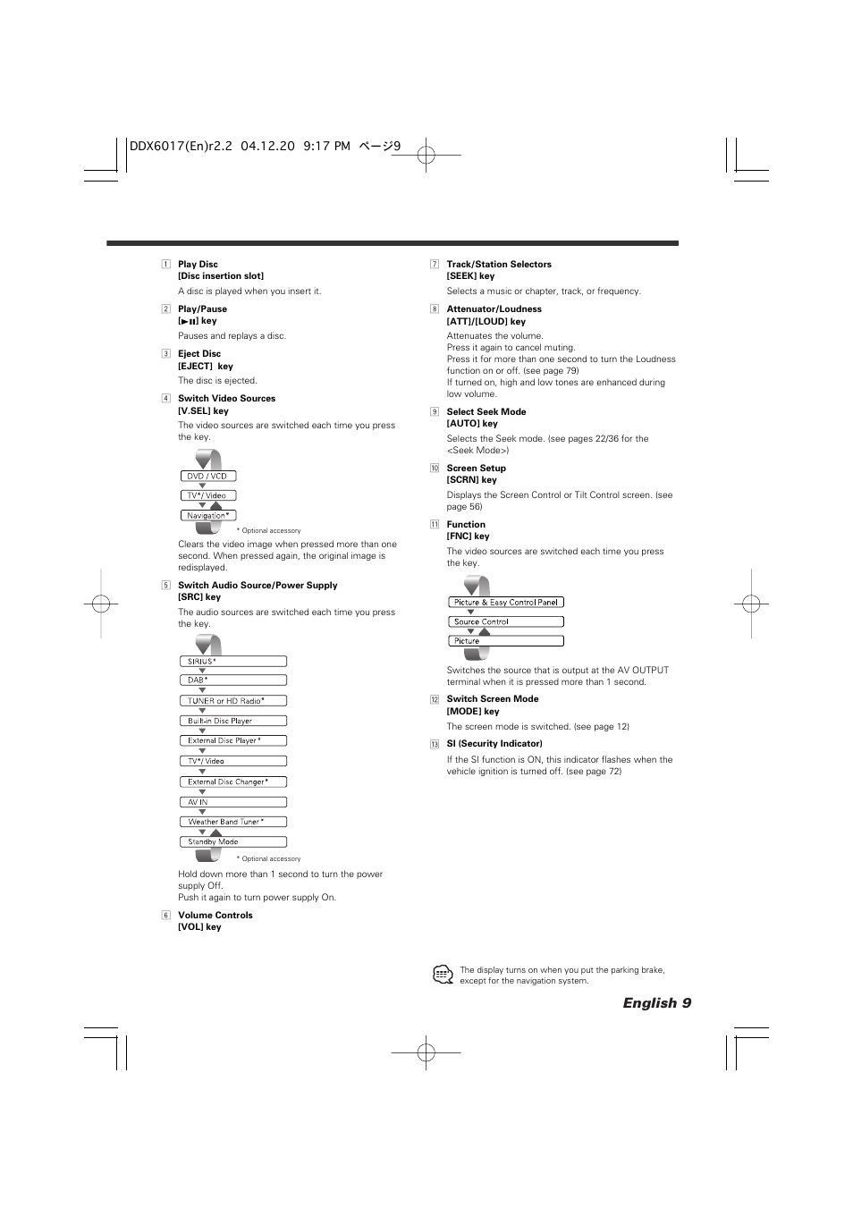 English 9 | Kenwood DDX6017 User Manual | Page 9 / 92