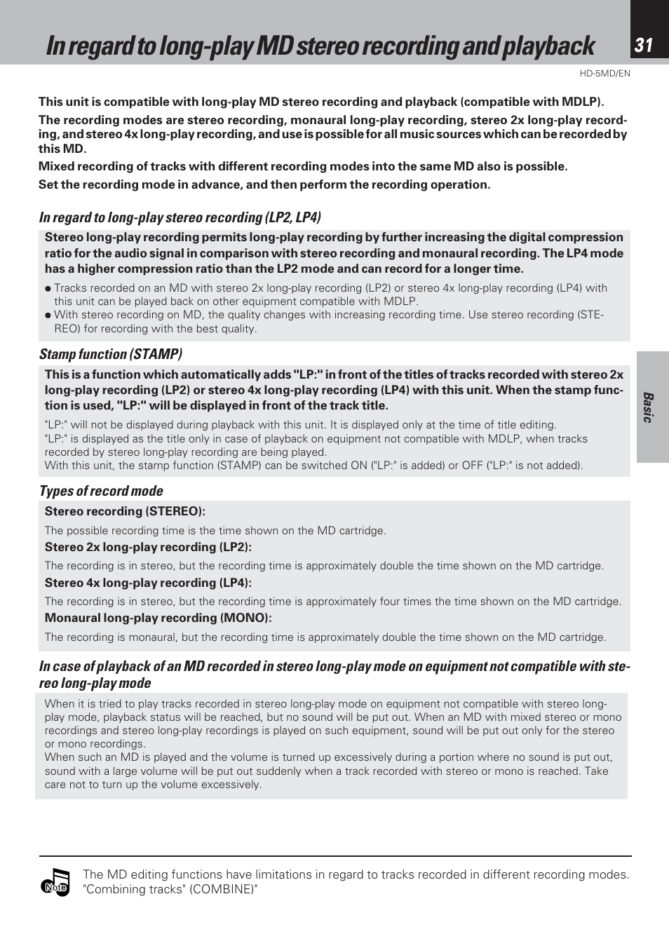 Kenwood MICRO HI-FI COMPONENT SYSTEM HD-5MD User Manual | Page 31 / 80