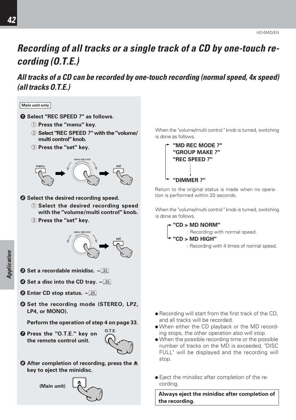 Kenwood MICRO HI-FI COMPONENT SYSTEM HD-5MD User Manual | Page 42 / 80