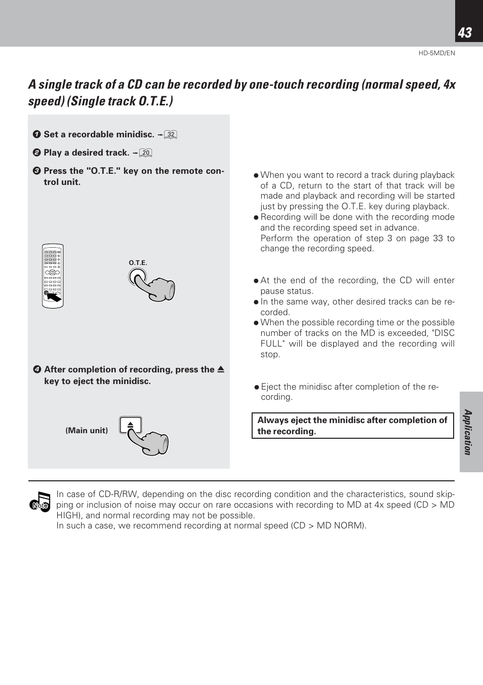 Kenwood MICRO HI-FI COMPONENT SYSTEM HD-5MD User Manual | Page 43 / 80