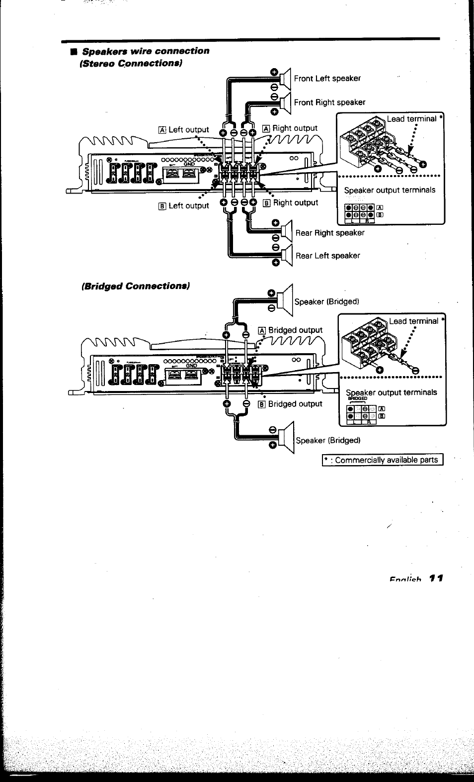 Bridged connections) | Kenwood KAC-X501F User Manual | Page 11 / 15