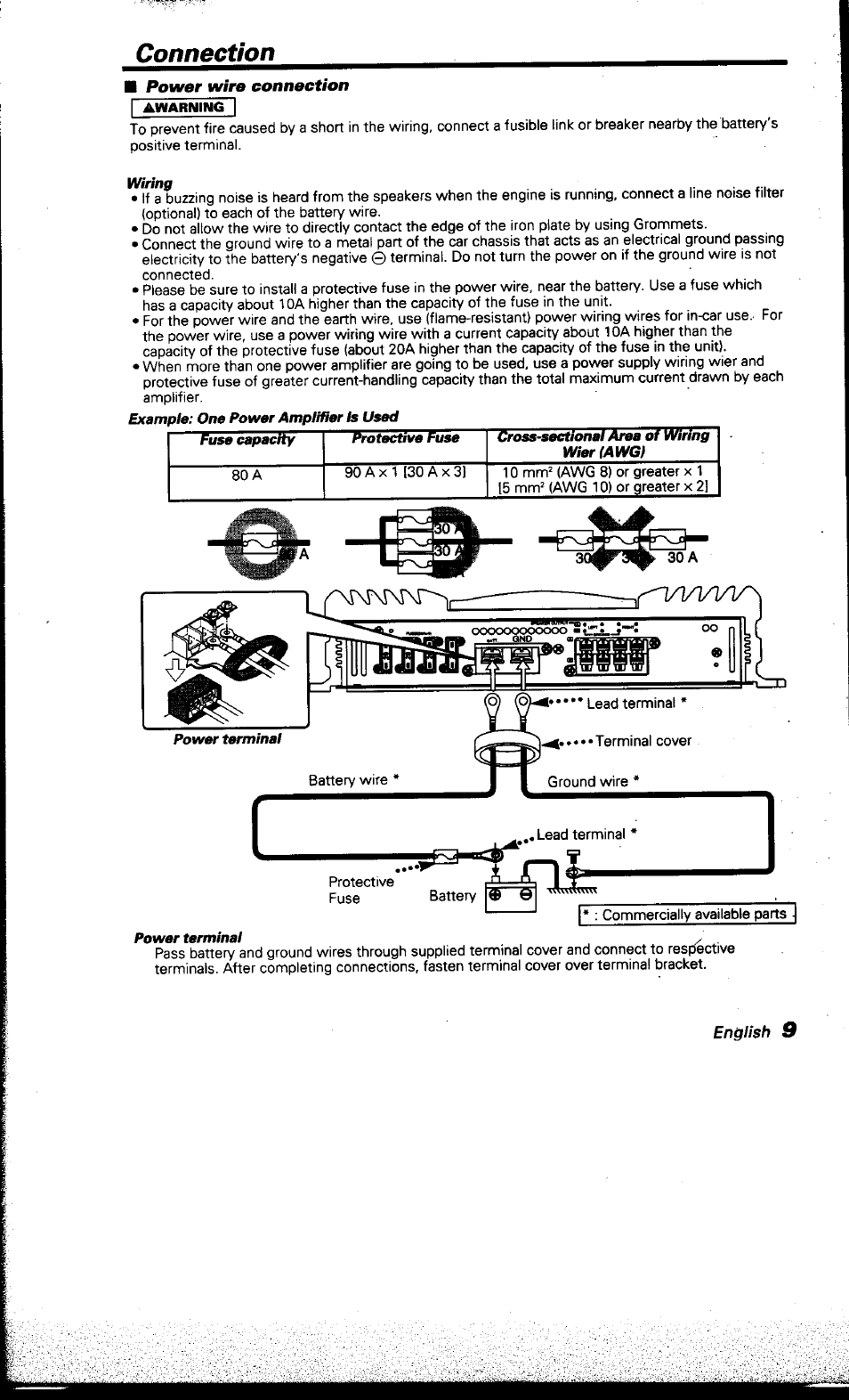 Connection | Kenwood KAC-X501F User Manual | Page 9 / 15