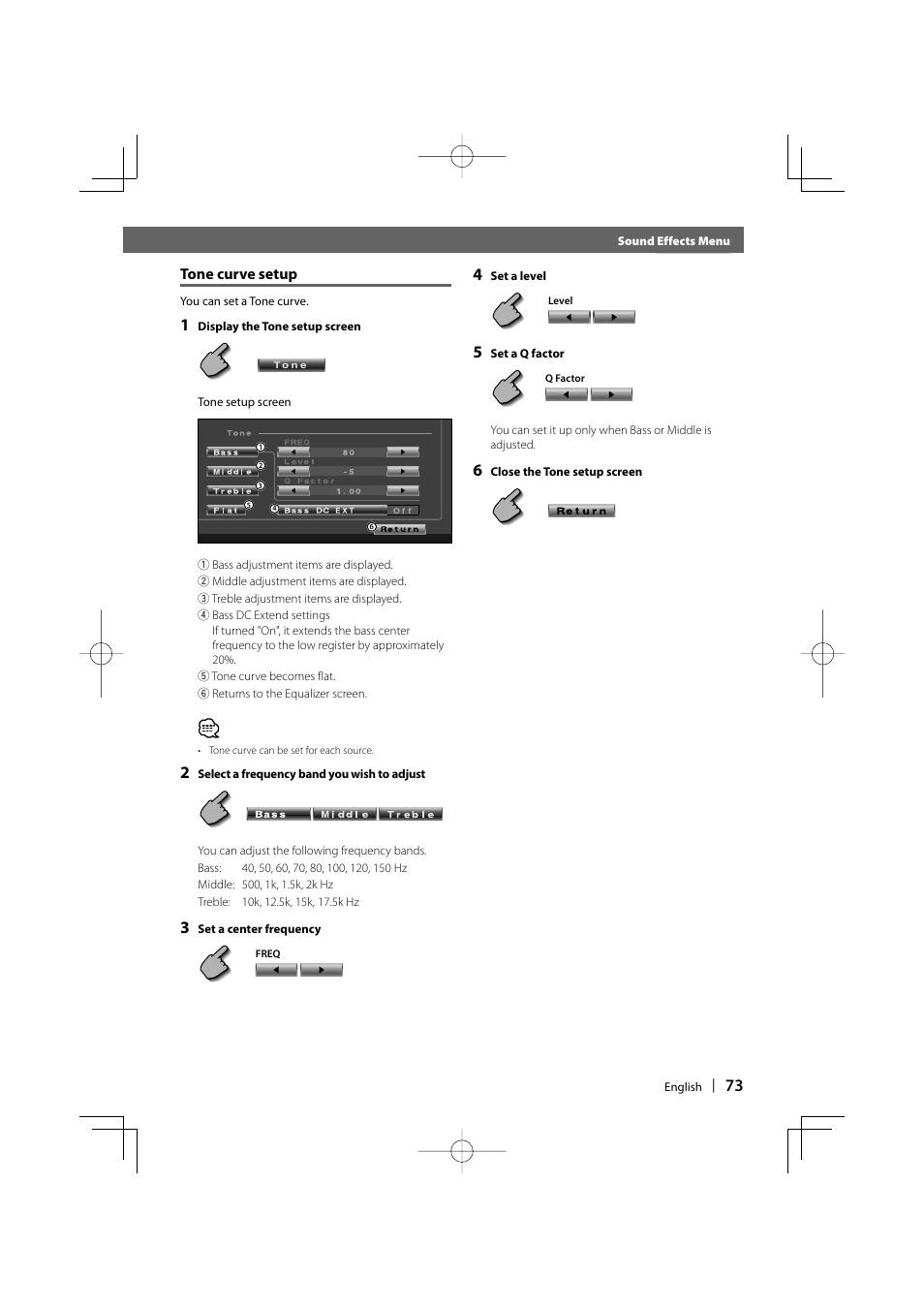 Tone curve setup | Kenwood DDX6029 User Manual | Page 73 / 84